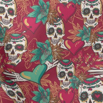 Heart Painted Skull Stretch Ponte