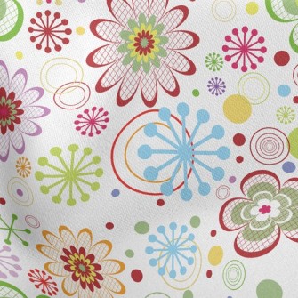 Colorful Painted Flowers Stretch Ponte