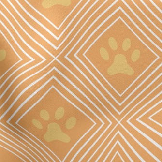 Diamond Frame Dog Footprints Stretch Ponte