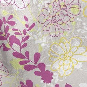 Elegant Purple Floral Stretch Ponte