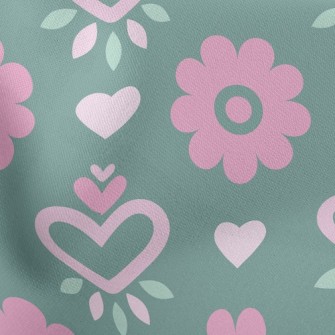 Heart Shaped Round Flower Stretch Ponte