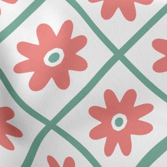 Flowers In Grid Stretch Ponte