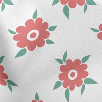 Green Leaves Dotted With Flowe Stretch Ponte