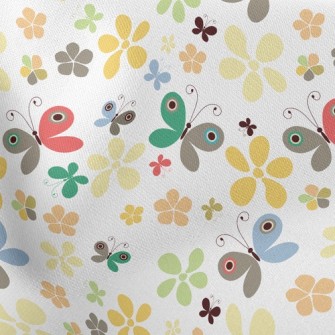 Summer Colorful Floral Butterf Stretch Ponte