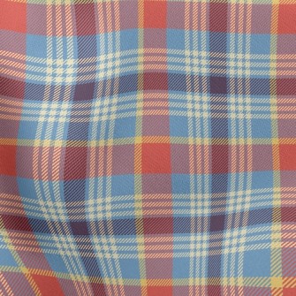 Red And Blue Plaid Pattern Stretch Ponte