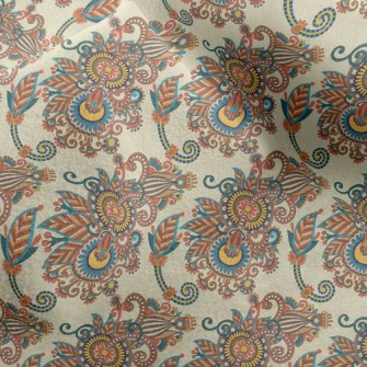 Bright Damask Flowers Micro Fleece