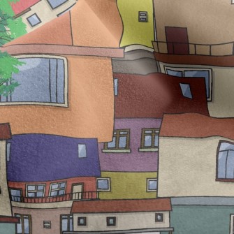 Colorful Houses Micro Fleece