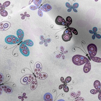 Purple Butterfly Fly Micro Fleece