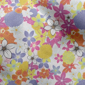 Delicate Blooming Flowers Micro Fleece