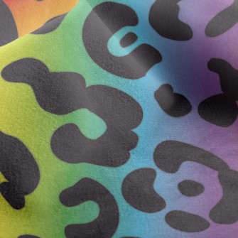 Rainbow Gradient Leopard Print Micro Fleece