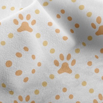 Dots And Dog Footprints Micro Fleece