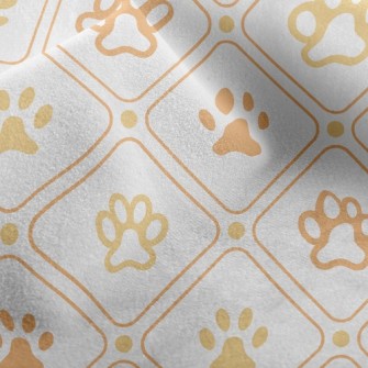Checkered Dog Footprints Micro Fleece