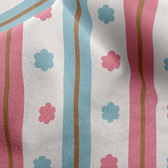Small Flowers And Lines Micro Fleece