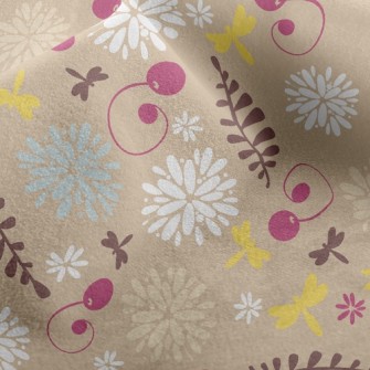 Elegant Flowers And Fruits Micro Fleece
