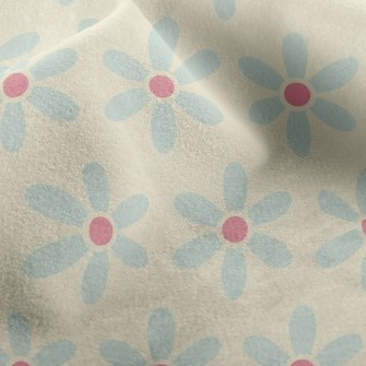 Polka Dot Blue Flower Micro Fleece