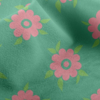 Natural Pink Small Round Flowe Micro Fleece