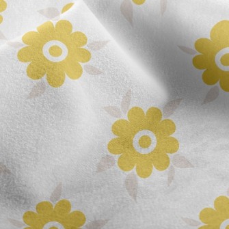 Light Yellow Small Round Flowe Micro Fleece
