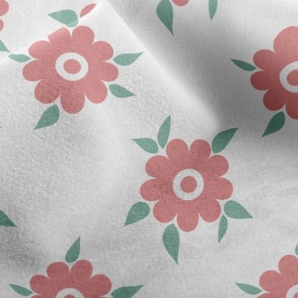 Green Leaves Dotted With Flowe Micro Fleece