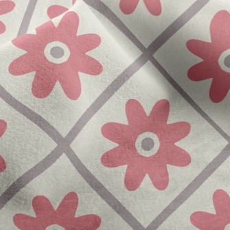 Checkered Red Flower Micro Fleece