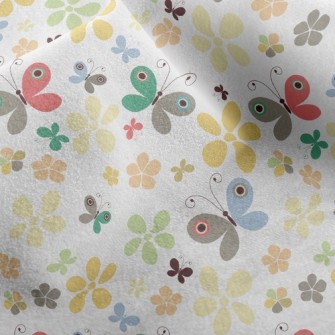 Summer Colorful Floral Butterf Micro Fleece