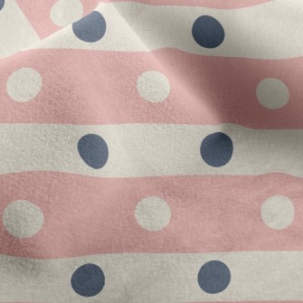 Polka Dot Horizontal Stripes Micro Fleece