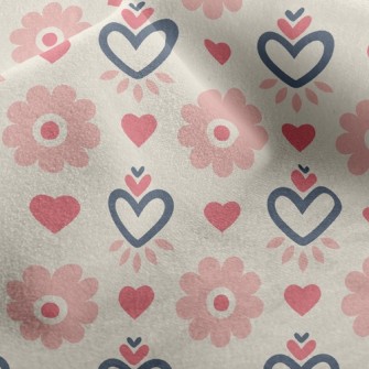 Love Pink Flower Micro Fleece