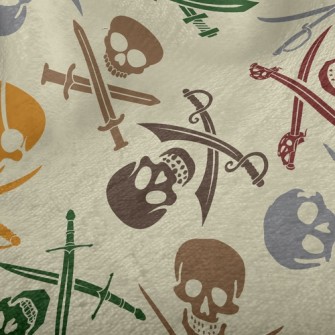 Colorful Pirate Skull Minky