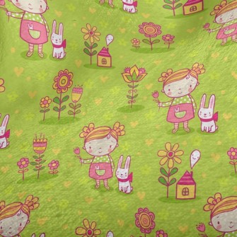 Little Girl And Rabbit Minky