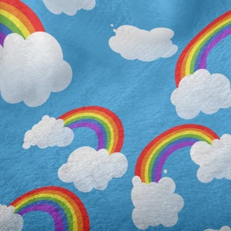 Rainbow White Cloud Minky