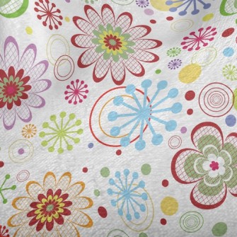 Colorful Painted Flowers Minky