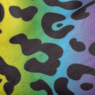 Rainbow Gradient Leopard Print Minky