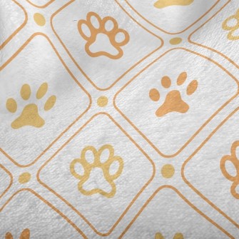 Checkered Dog Footprints Minky