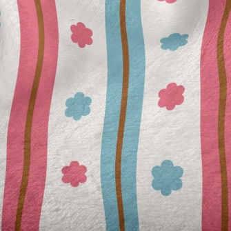 Small Flowers And Lines Minky