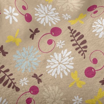 Elegant Flowers And Fruits Minky