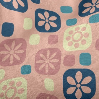 Pink Square Flowers Minky