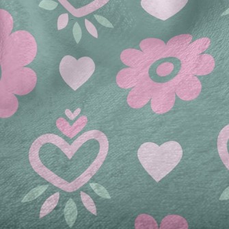 Heart Shaped Round Flower Minky