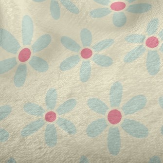 Polka Dot Blue Flower Minky