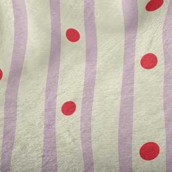 Red Dot Lines Minky