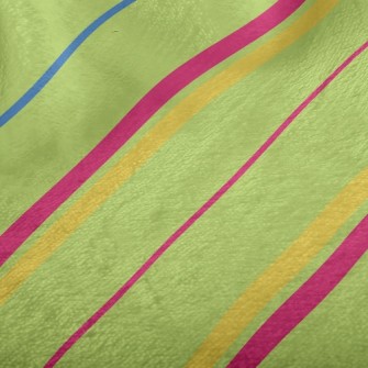 Green Diagonal Stripes Minky