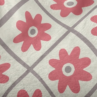 Checkered Red Flower Minky