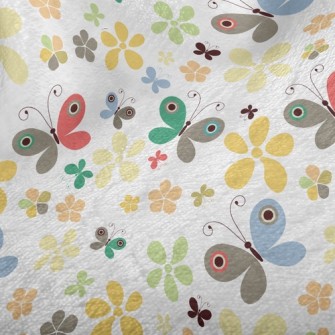 Summer Colorful Floral Butterf Minky