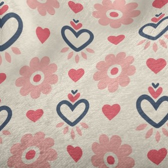 Love Pink Flower Minky