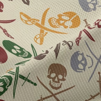 Colorful Pirate Skull Piqué