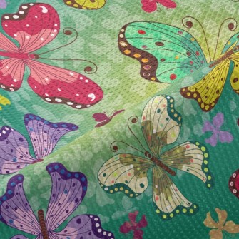 Colorful Butterflies Piqué