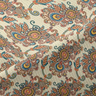 Bright Damask Flowers Piqué