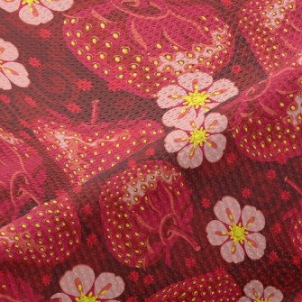 Sweetheart Bright Strawberries Piqué