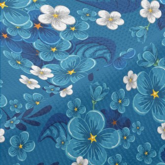 Cool Color Flower Piqué