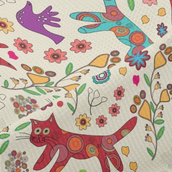Doodle Cat Piqué