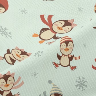 Ice Skating Penguin Piqué