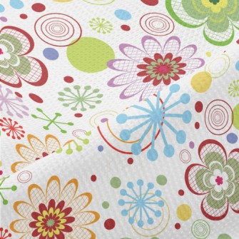 Colorful Painted Flowers Piqué